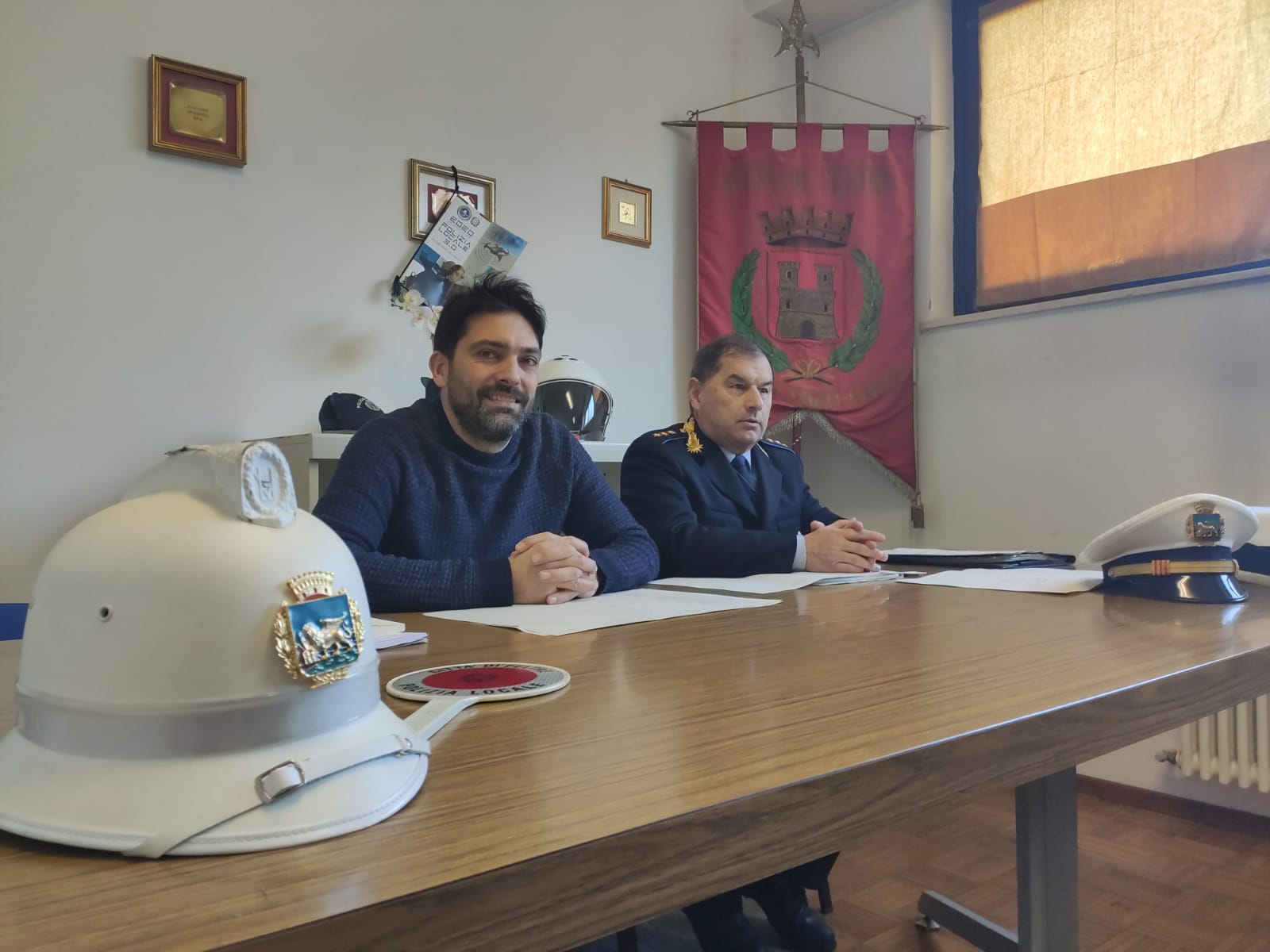 Il sindaco di Feltre Paolo Perenzin assieme al comandante della Polizia locale Filiberto Facchin