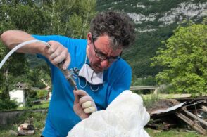 “Lampo” scolpisce la Storia: un murales racconta il Cadore e Venezia