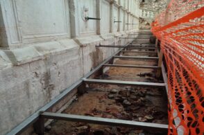 La piazza rivive, comincia l’ultima fase di cantiere delle fontane lombardesche