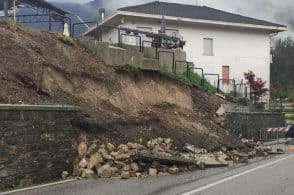Frana a Vigo e chiude la Panoramica di Feltre per il cedimento del muro di sostegno