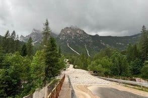 Frana sul Duran, passo chiuso dalla Val di Zoldo