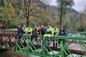 Un anno fa l’installazione dei “ponti dell’amicizia”, Protezione Civile in visita in Slovenia