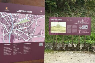 Feltre, nuova segnaletica turistica in viale Marconi e al Percorso della Sentinella